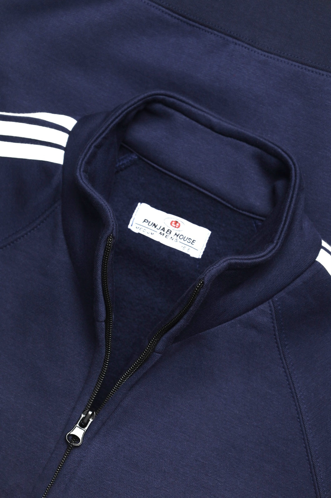Men's Versatile Navy Blue Full-Zipper