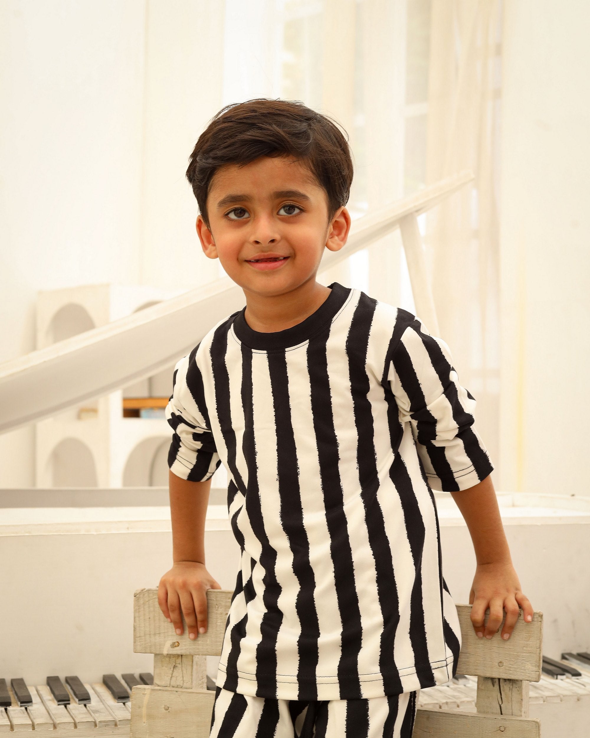 Black & White Striped Co-Ord Set