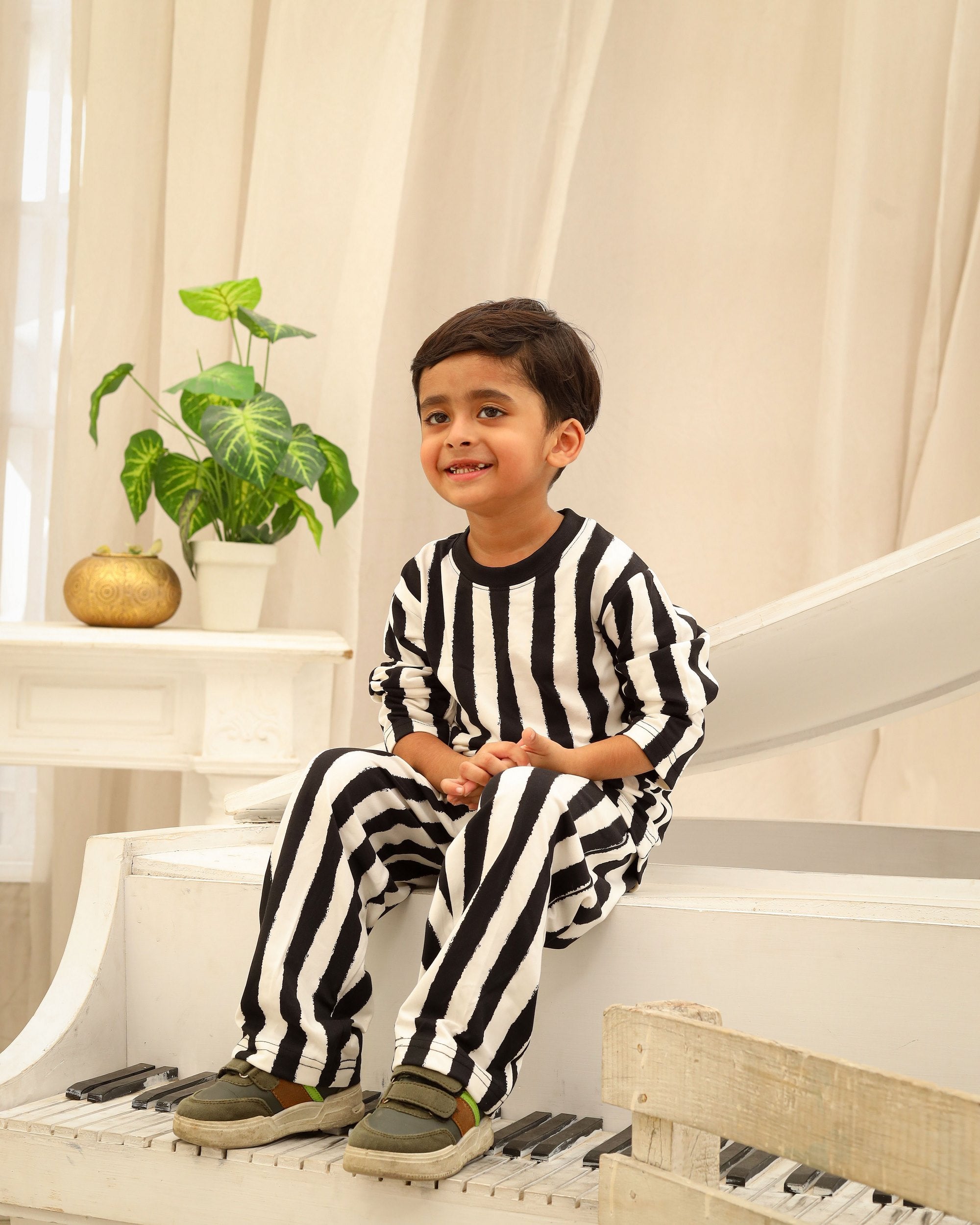 Black & White Striped Co-Ord Set