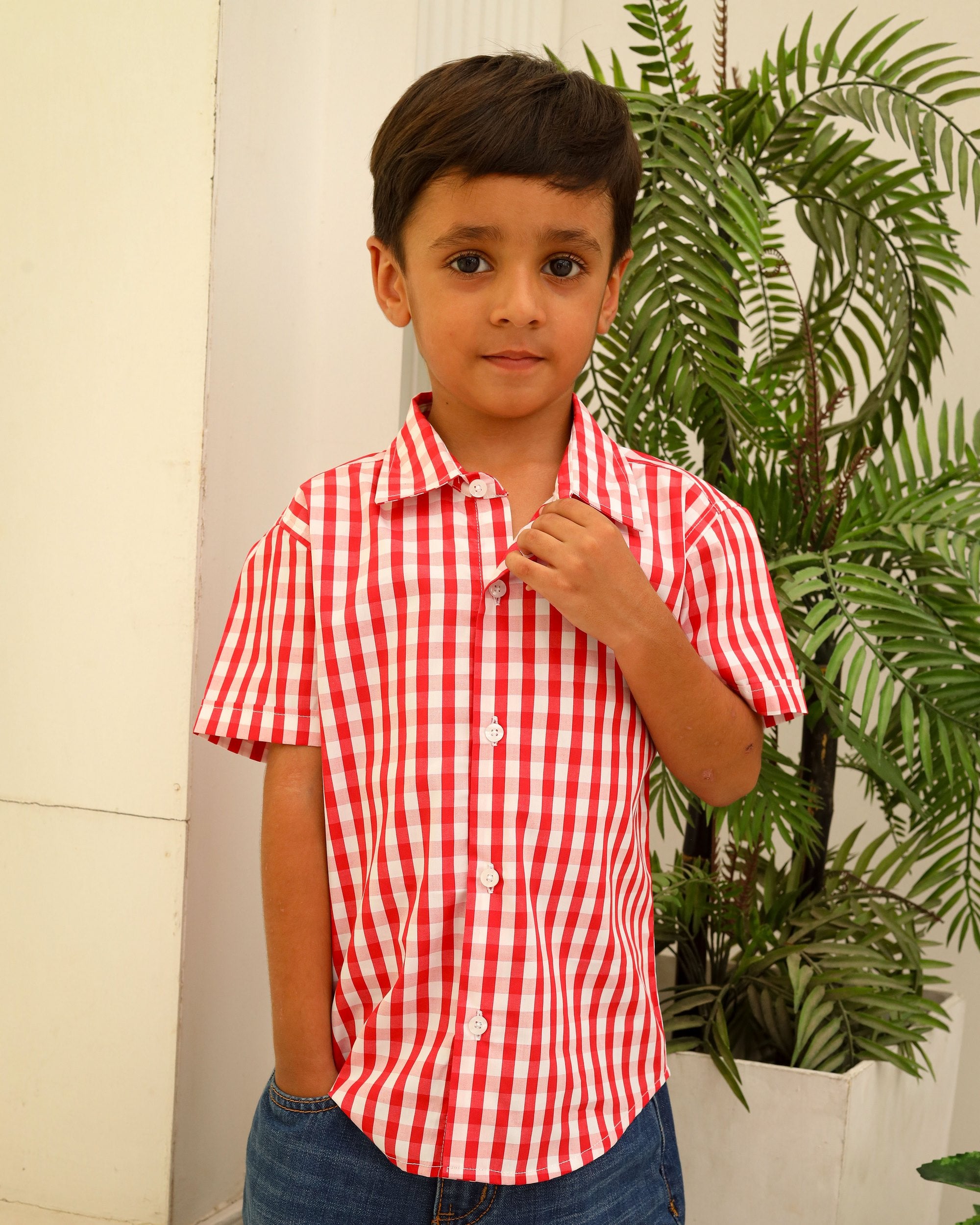 Classic Red Check Casual Shirt