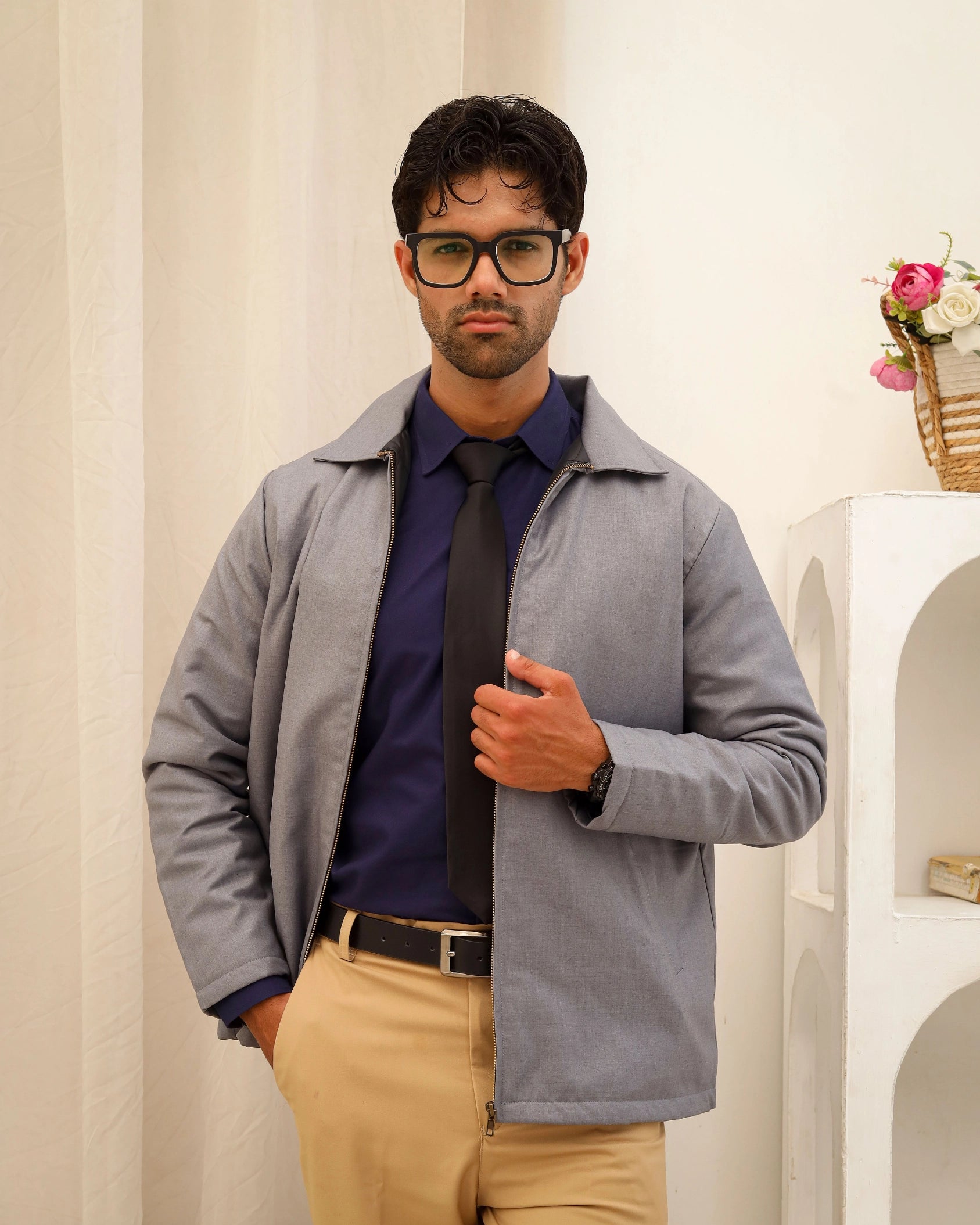 Men’s Grey Lightweight Casual Jacket