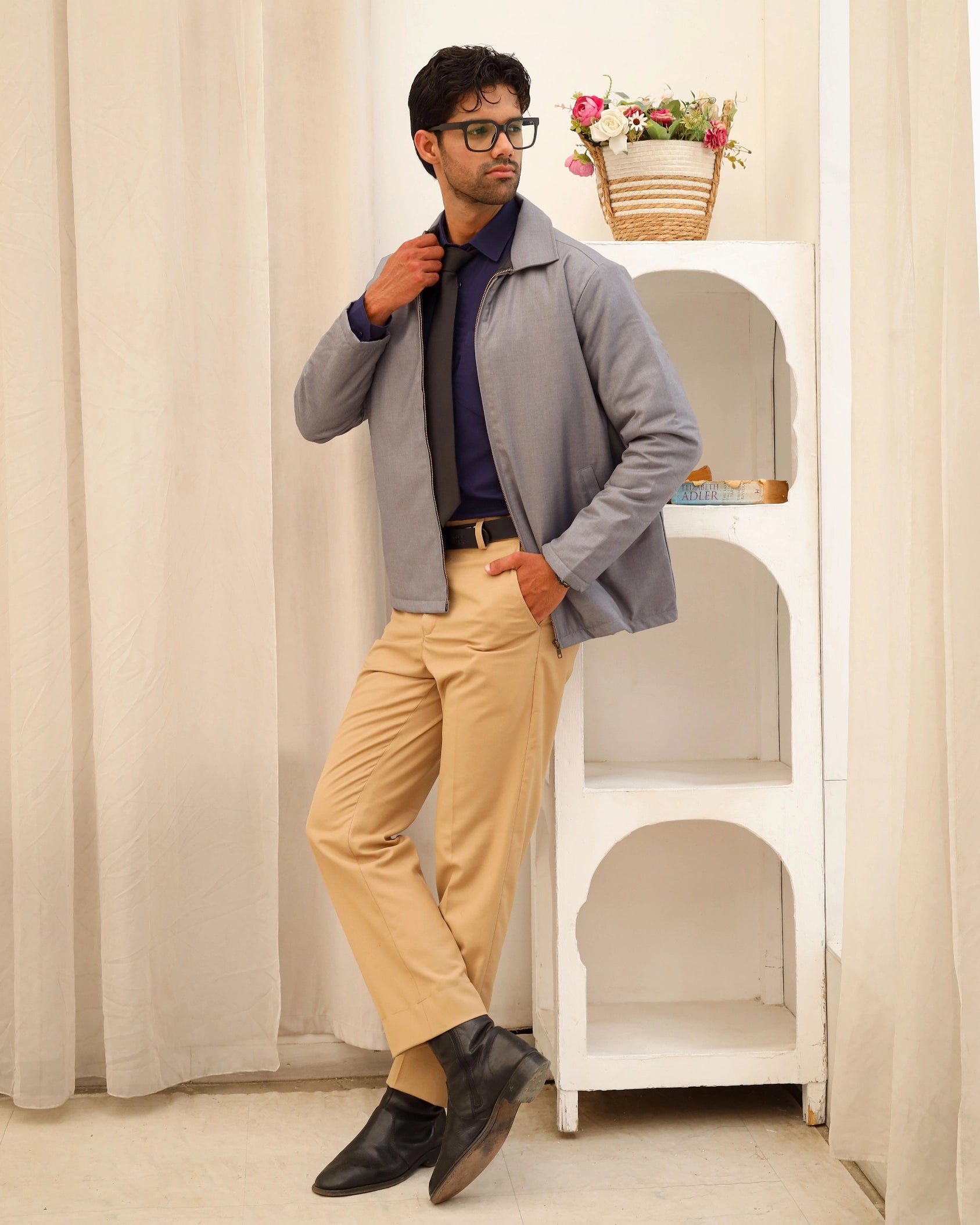 Men’s Grey Lightweight Casual Jacket