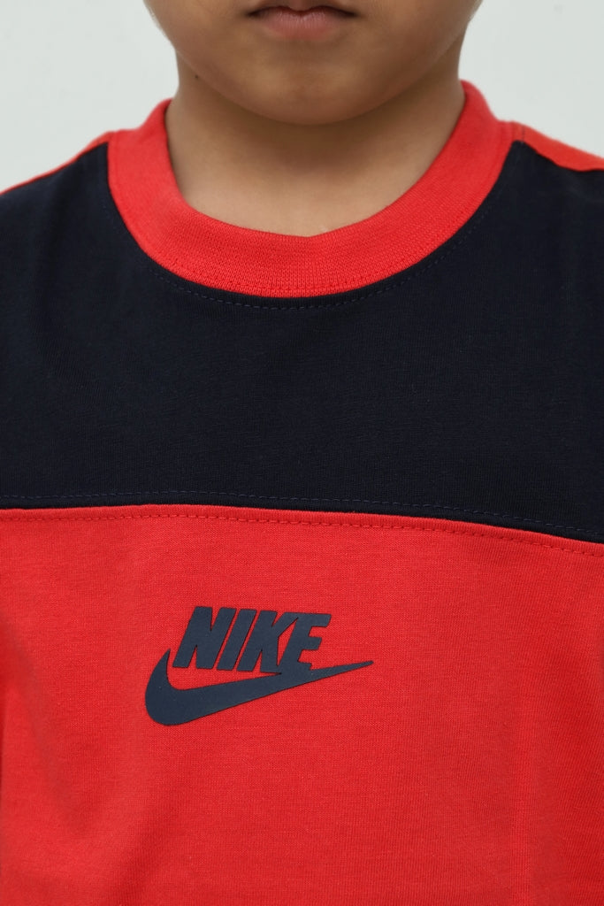 Kids Red with Navy Panel T-Shirt