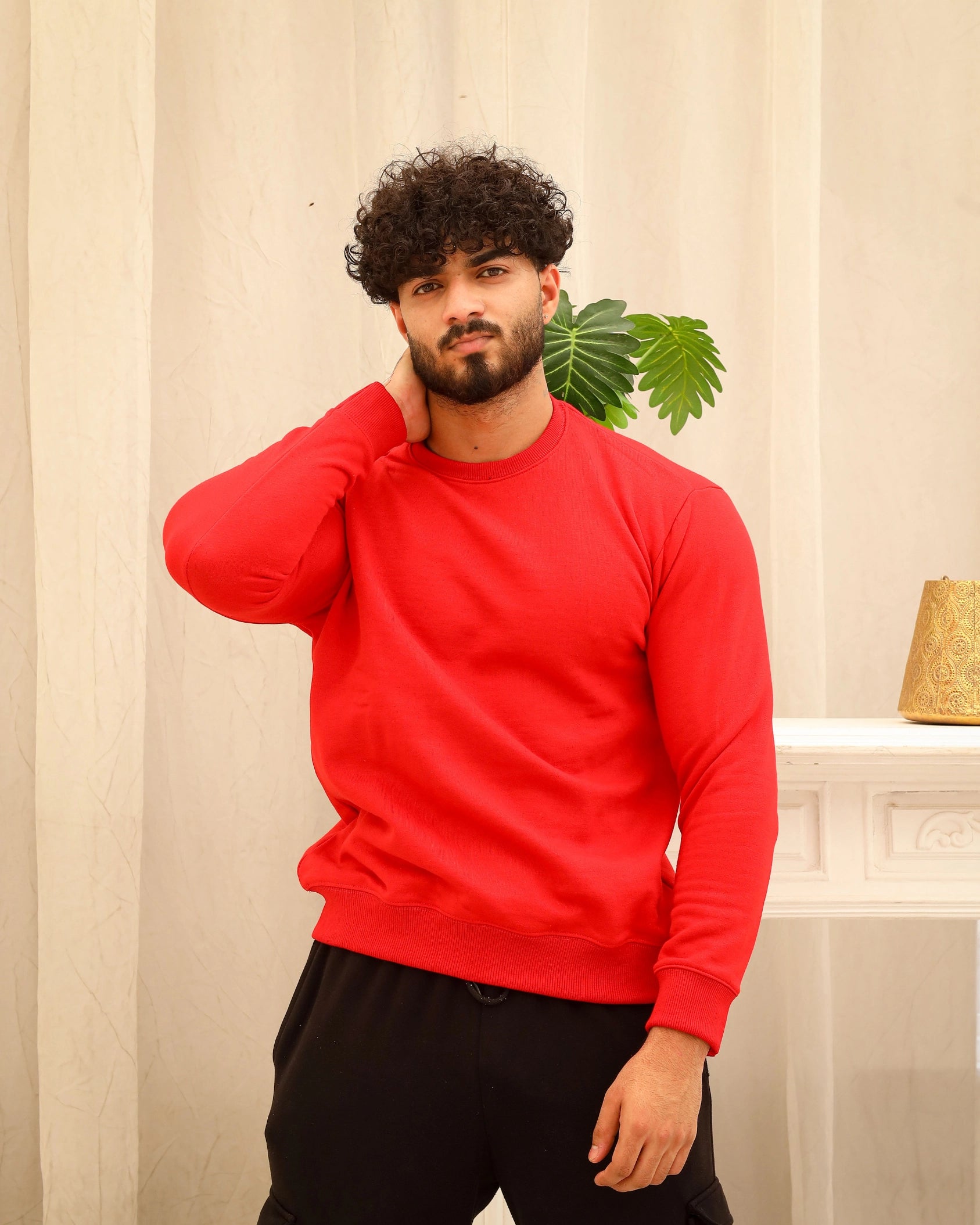 Men’s Red Crew Neck Sweatshirt
