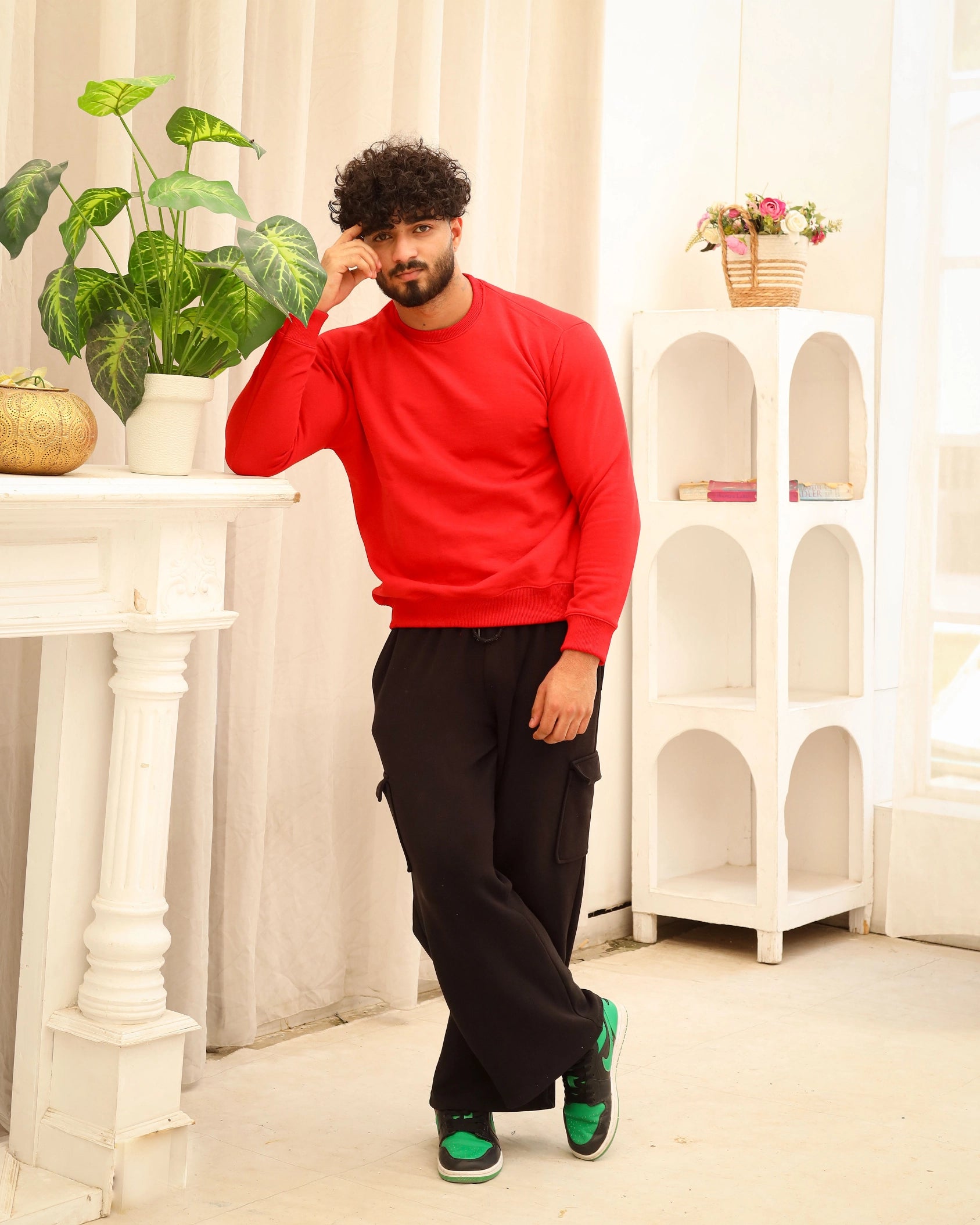 Men’s Red Crew Neck Sweatshirt