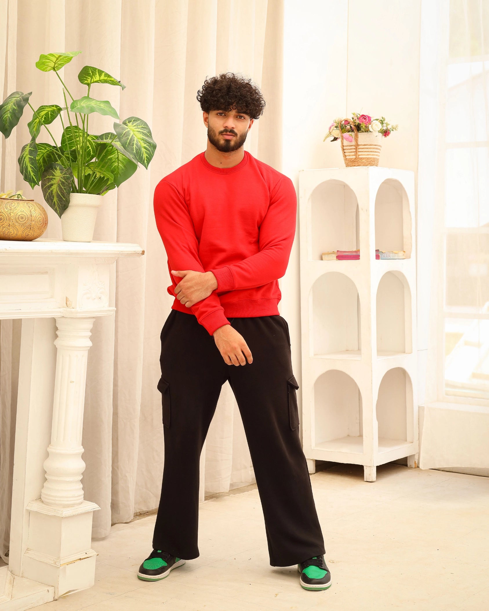 Men’s Red Crew Neck Sweatshirt