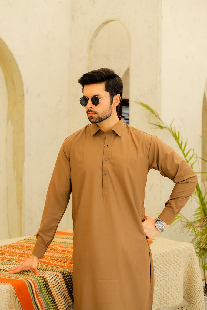 Men’s Light Brown Shalwar Kameez
