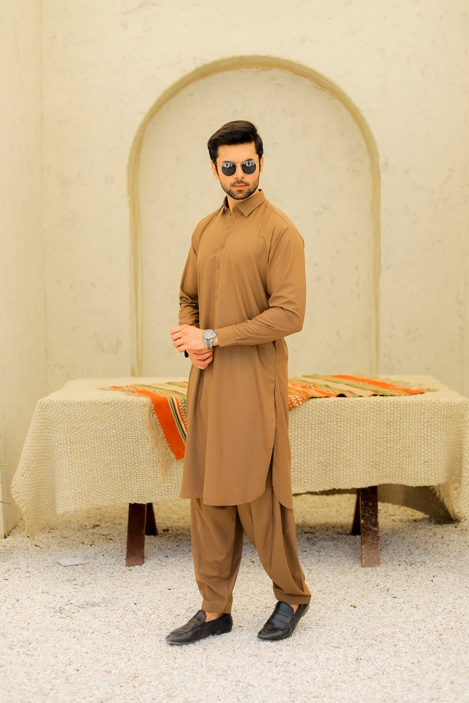 Men’s Light Brown Shalwar Kameez