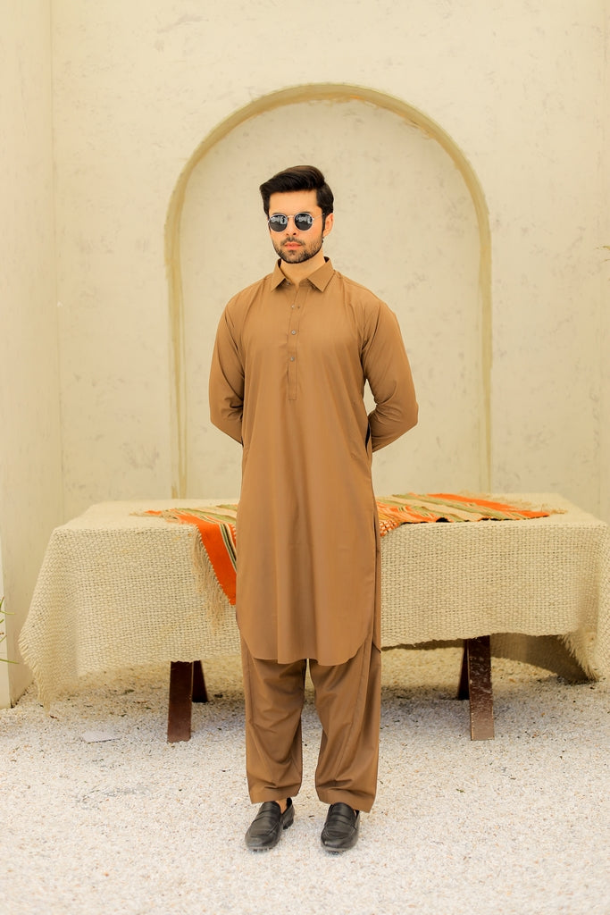 Men’s Light Brown Shalwar Kameez