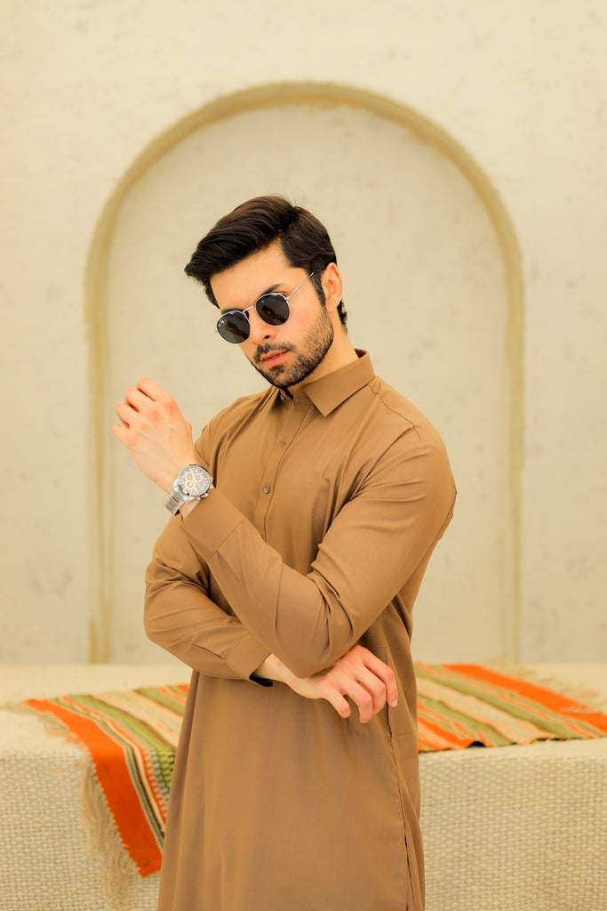 Men’s Light Brown Shalwar Kameez