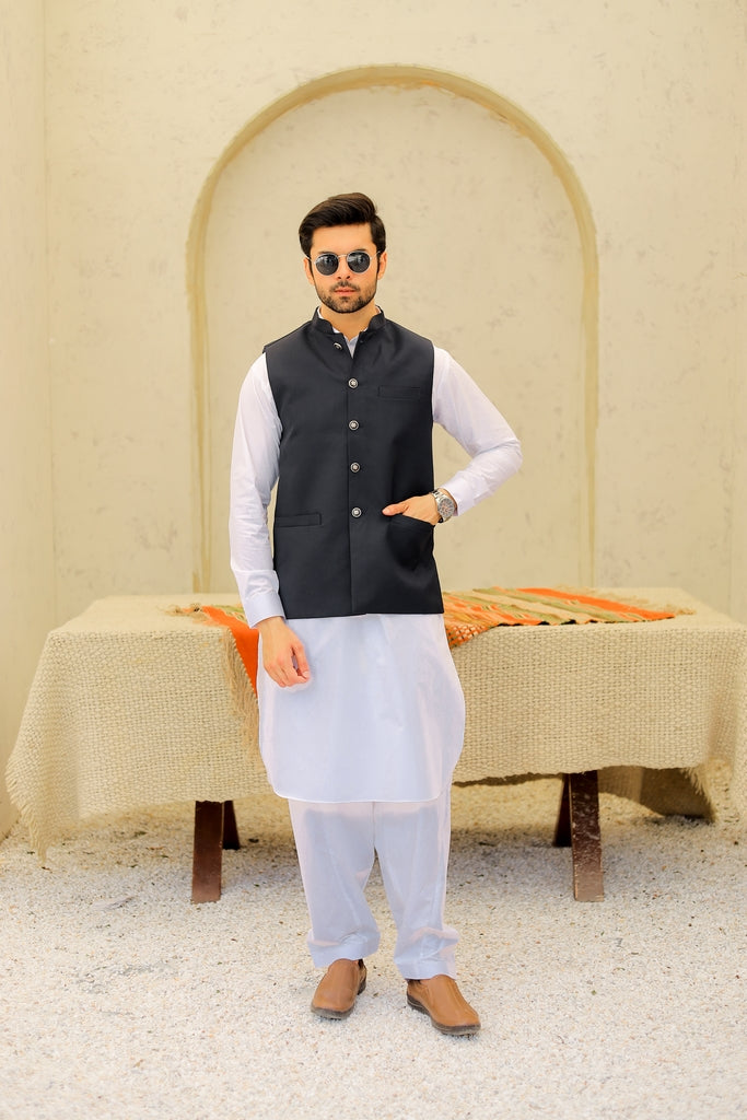Men’s White Cotton Shalwar Kameez
