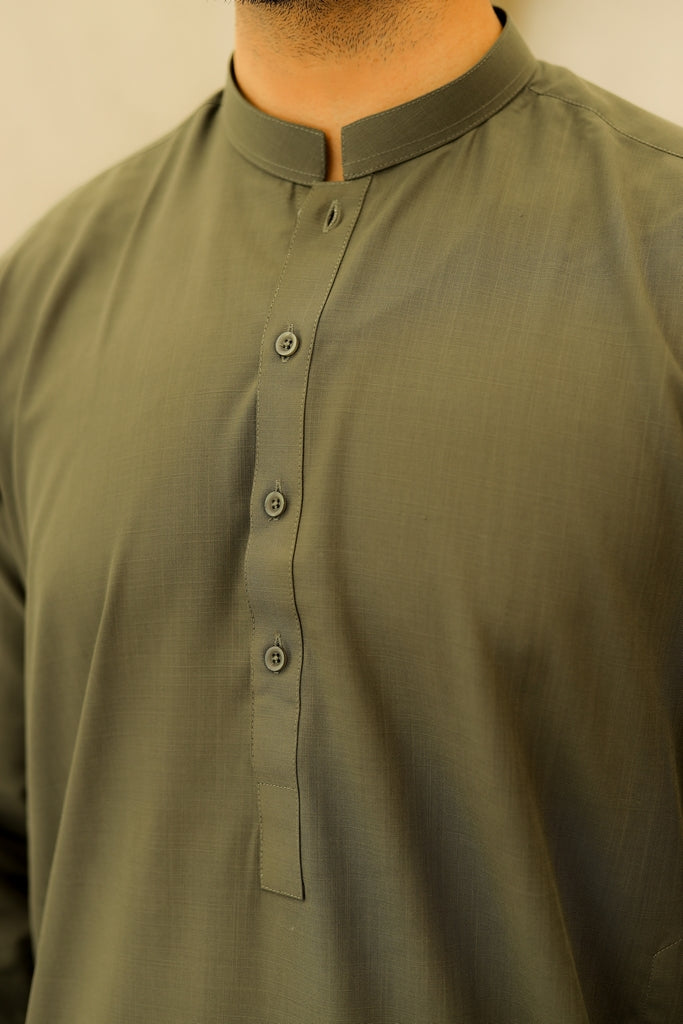 Men’s Olive Green Shalwar Kameez