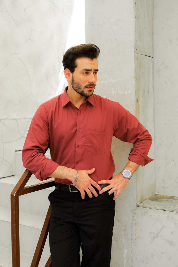 Men’s Crimson Brick Classic Formal Shirt