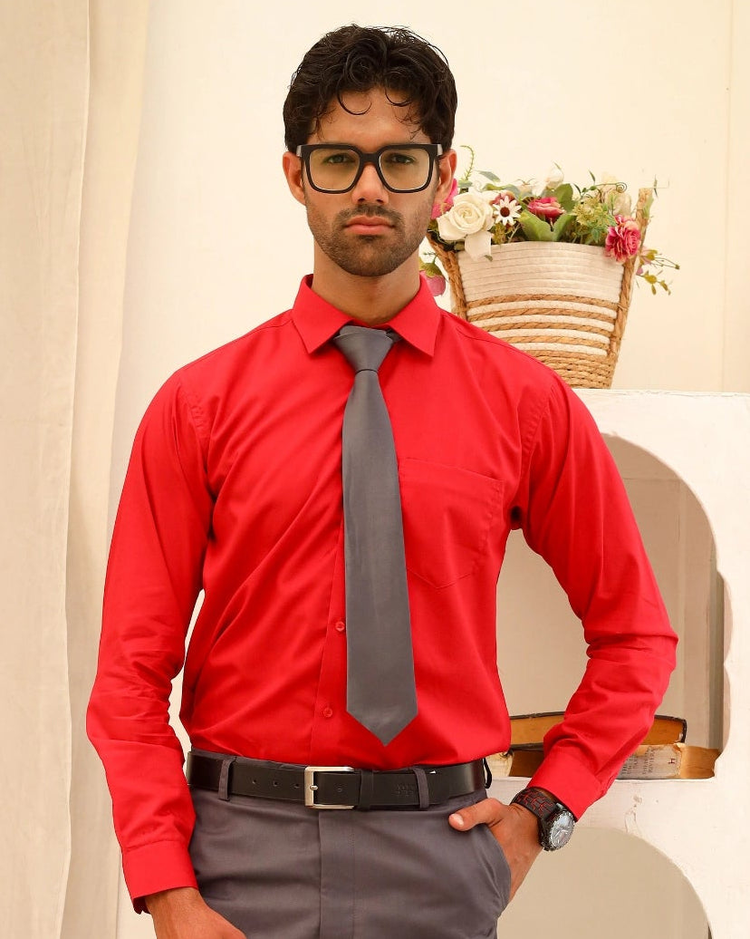 Men’s Red Formal Dress Shirt