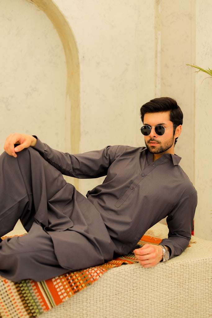 Men’s Charcoal Grey Shalwar Kameez
