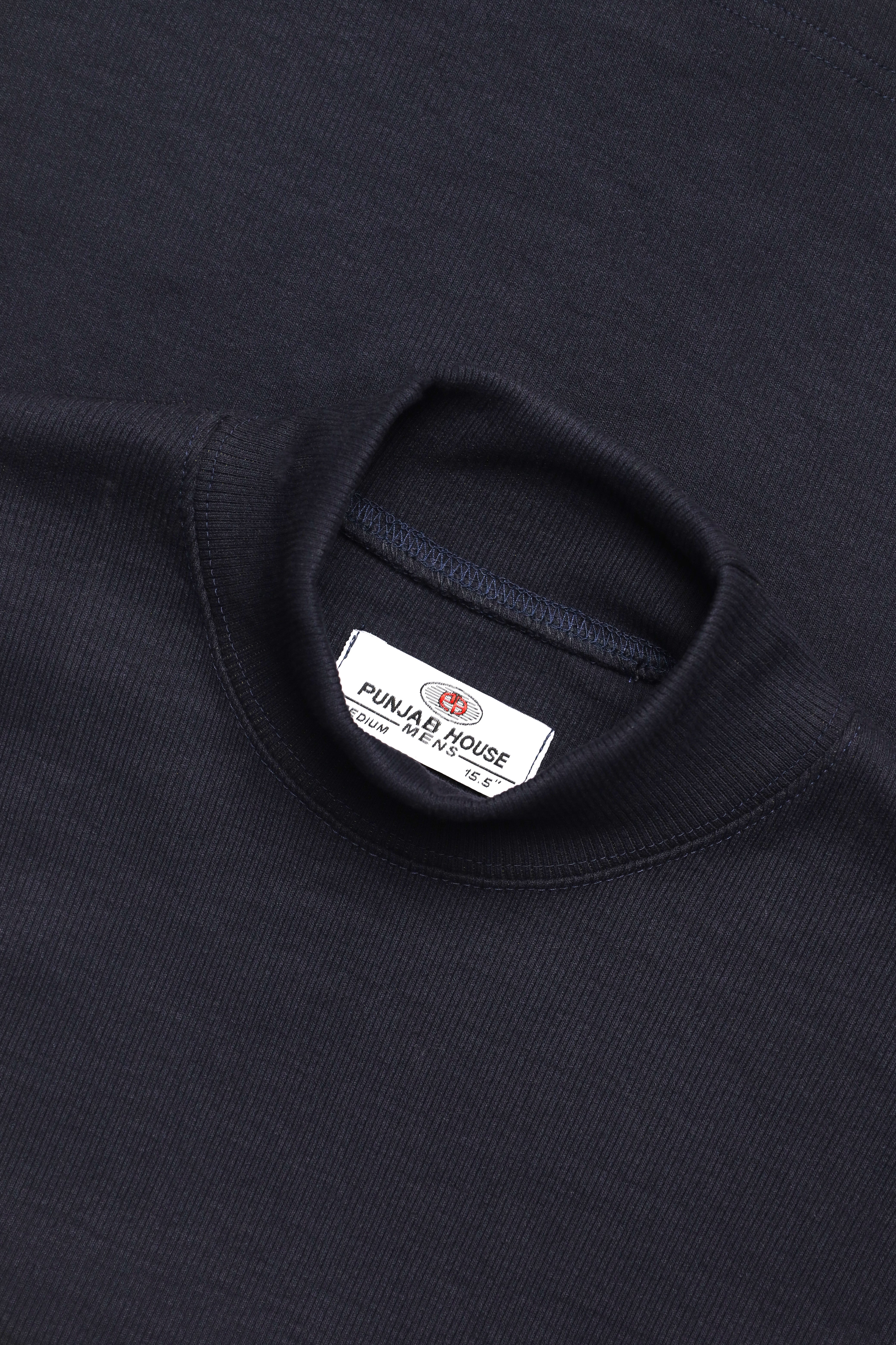 Men's Navy Blue Turtle Neck Shirt