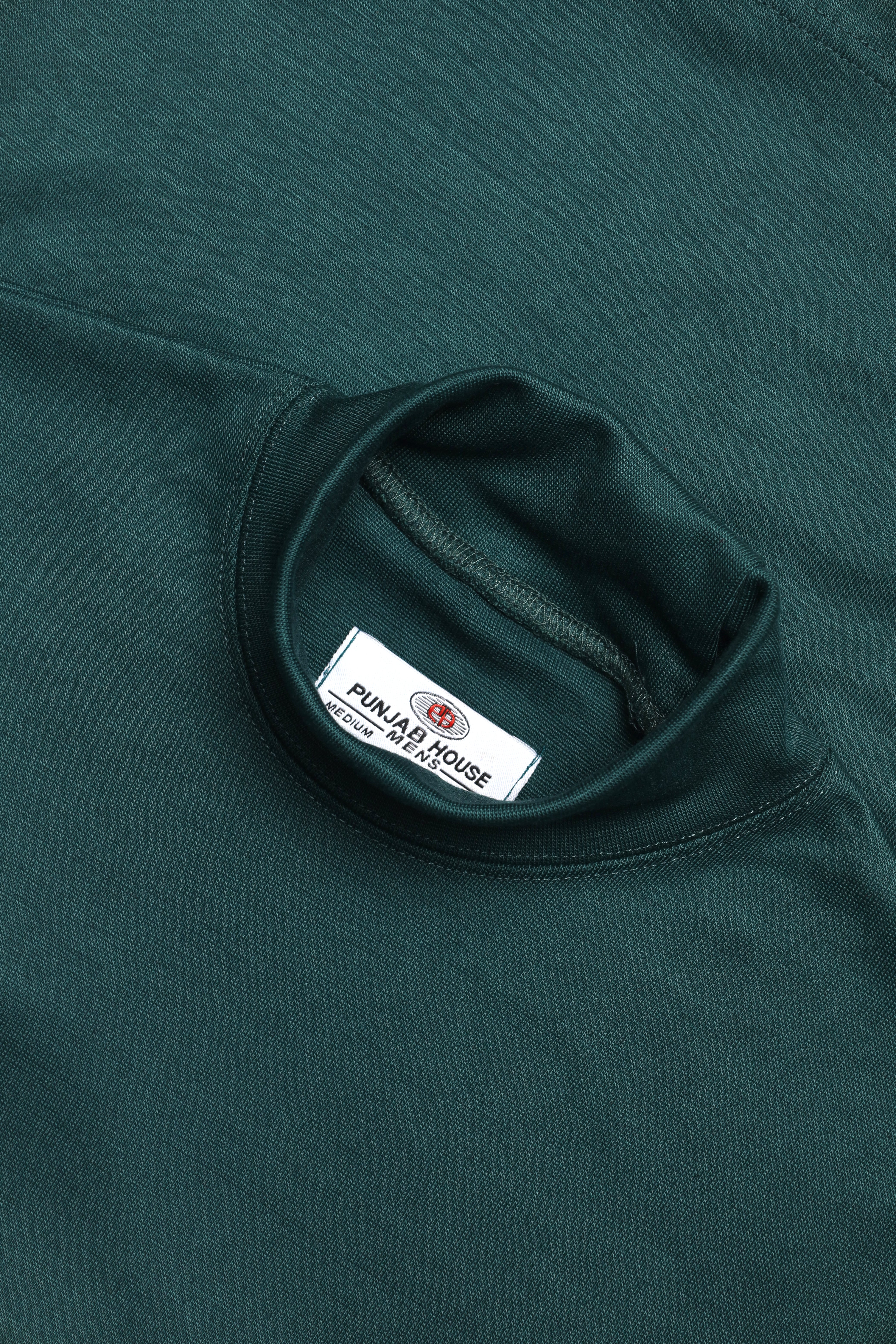Men's Dark Green Turtle Neck Shirt