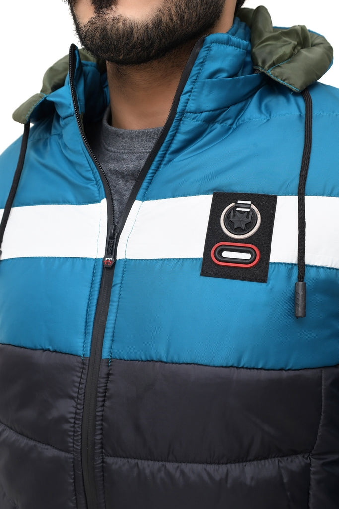 Men’s Teal & Black Full Sleeve Jacket