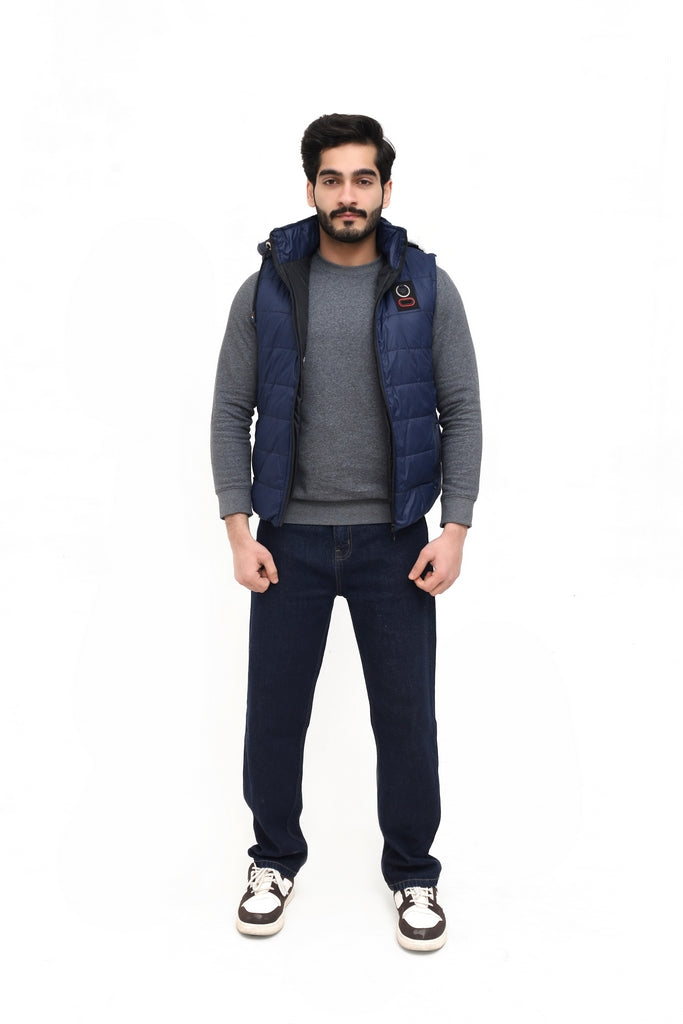 Men’s Blue Half Sleeve Jacket