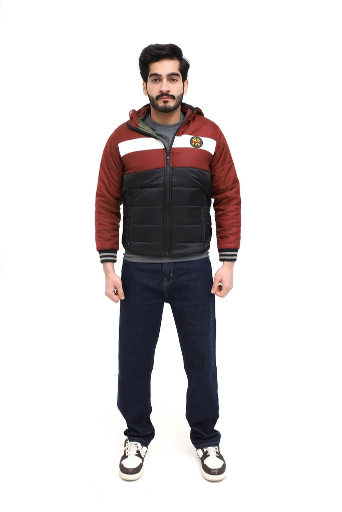Men’s Maroon & Black Full Sleeve Jacket