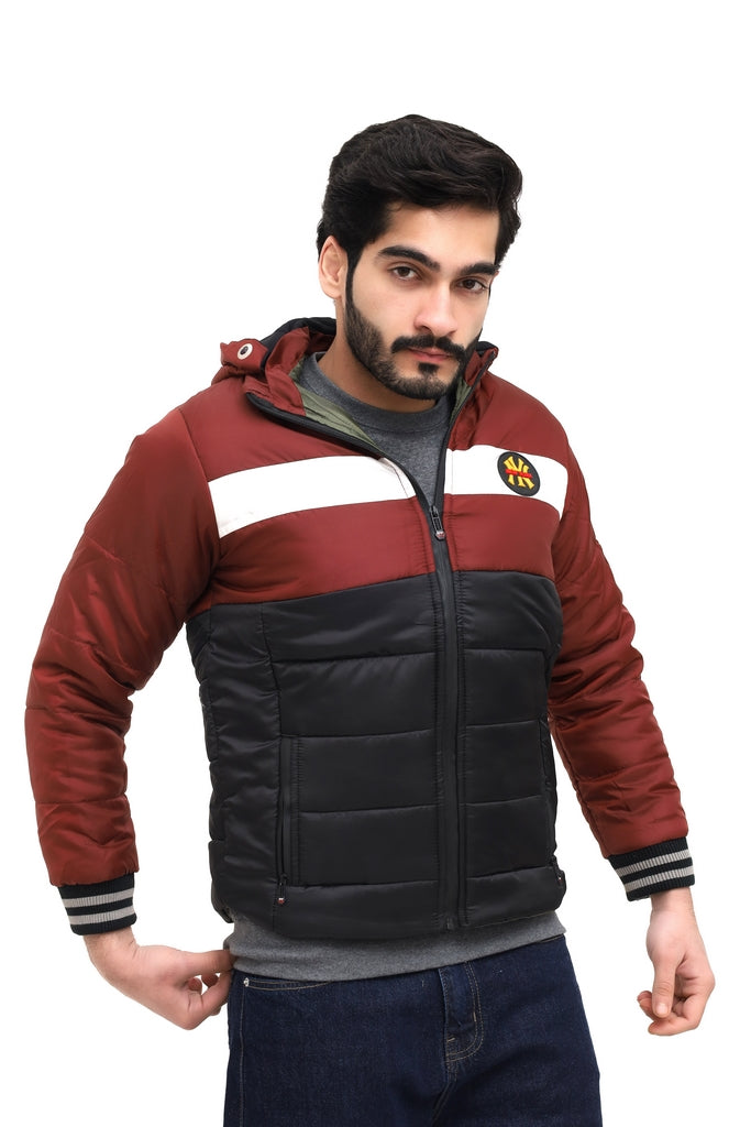 Men’s Maroon & Black Full Sleeve Jacket