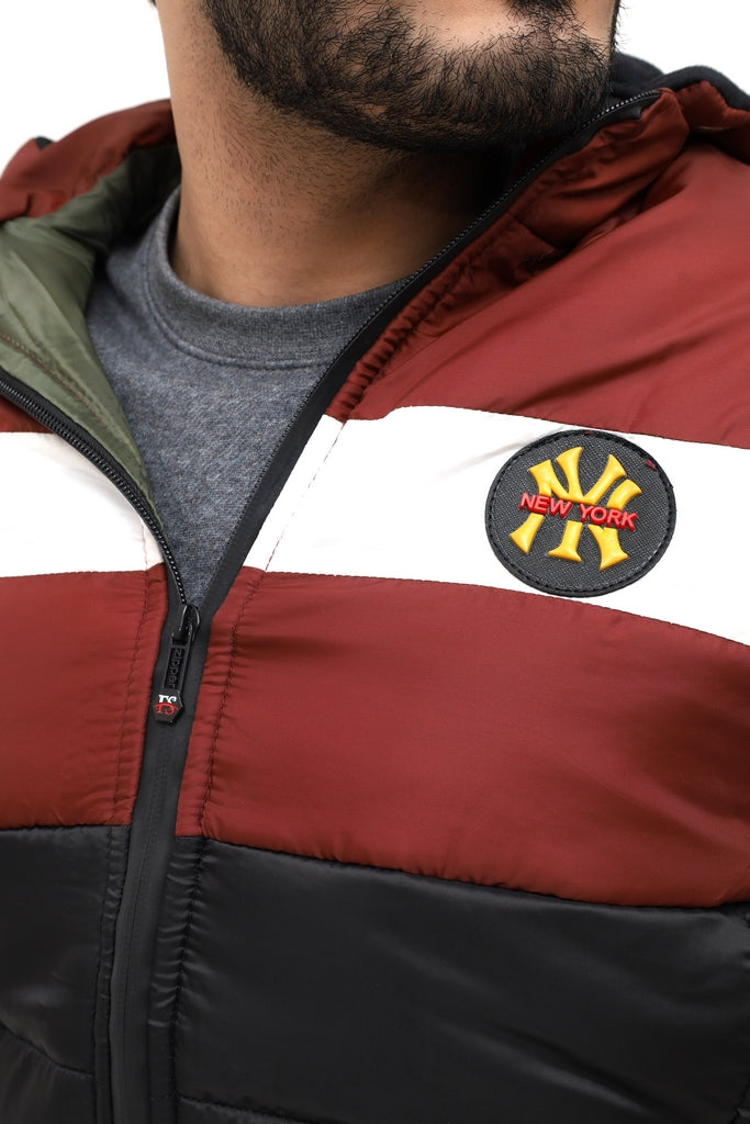 Men’s Maroon & Black Full Sleeve Jacket