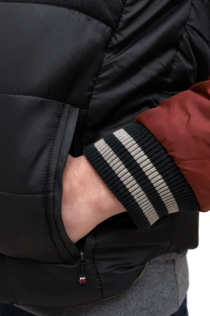 Men’s Maroon & Black Full Sleeve Jacket