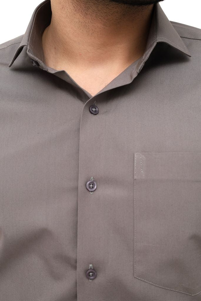 Men's Mocha Brown Plain Shirt