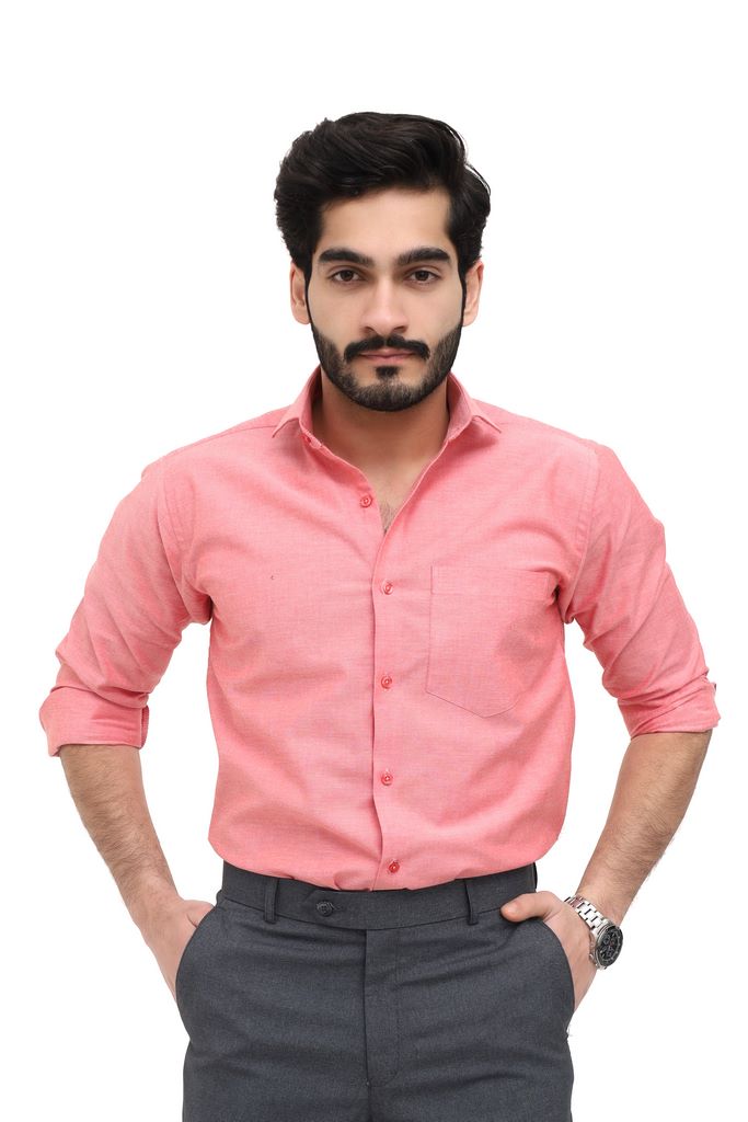 Men's Pink Plain Shirt
