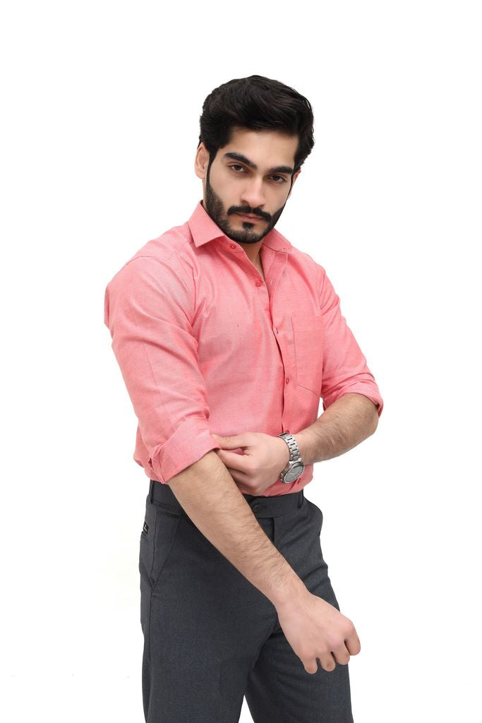 Men's Pink Plain Shirt