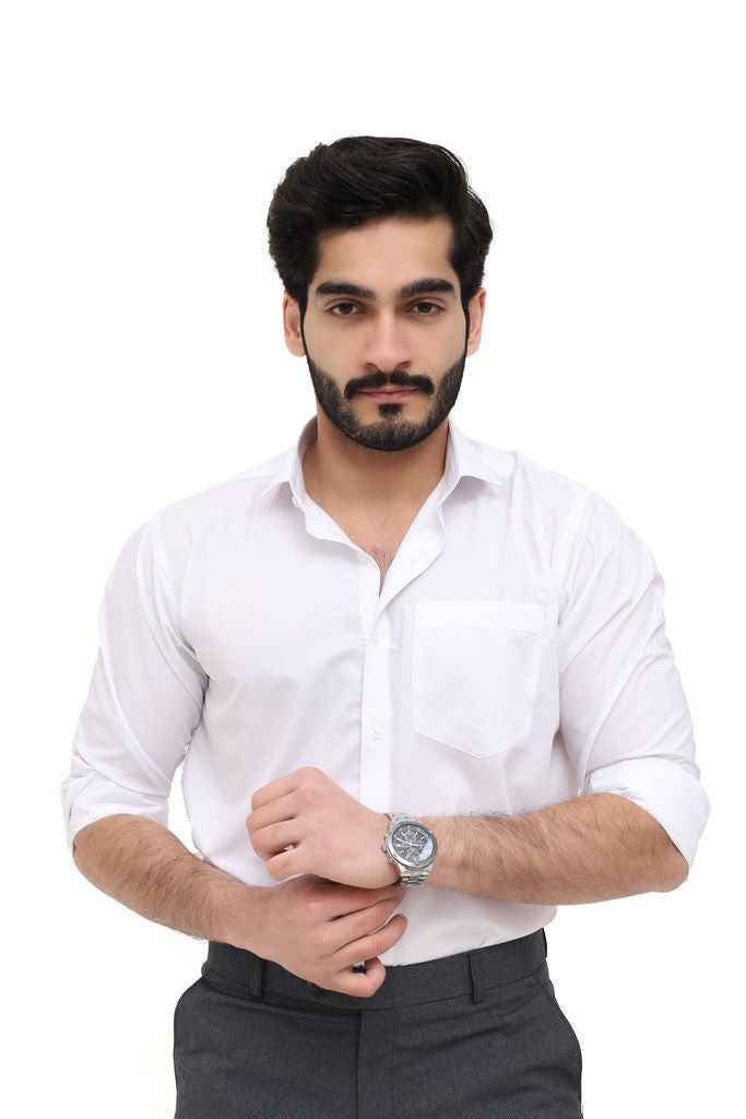 Men's White Plain Shirt