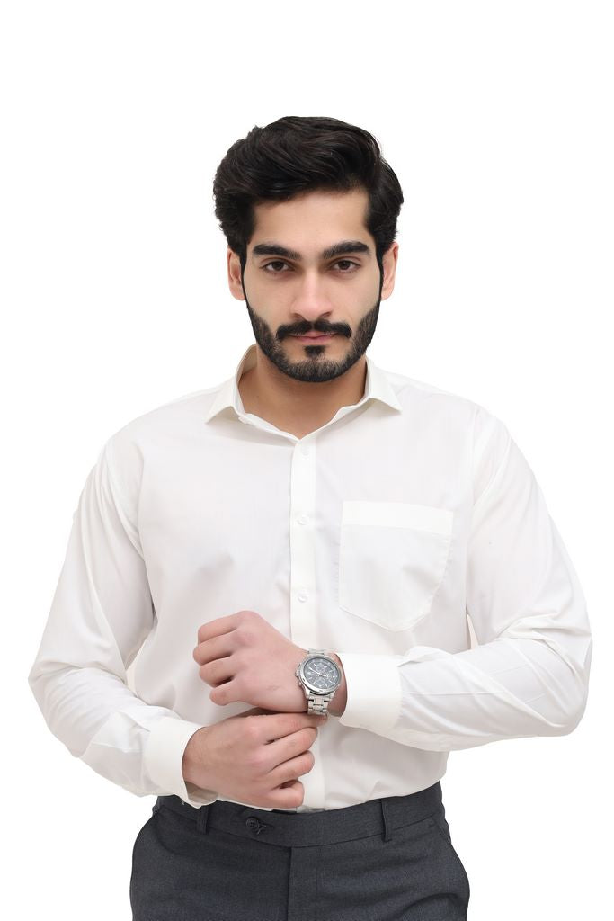 Men's Off White Plain Shirt