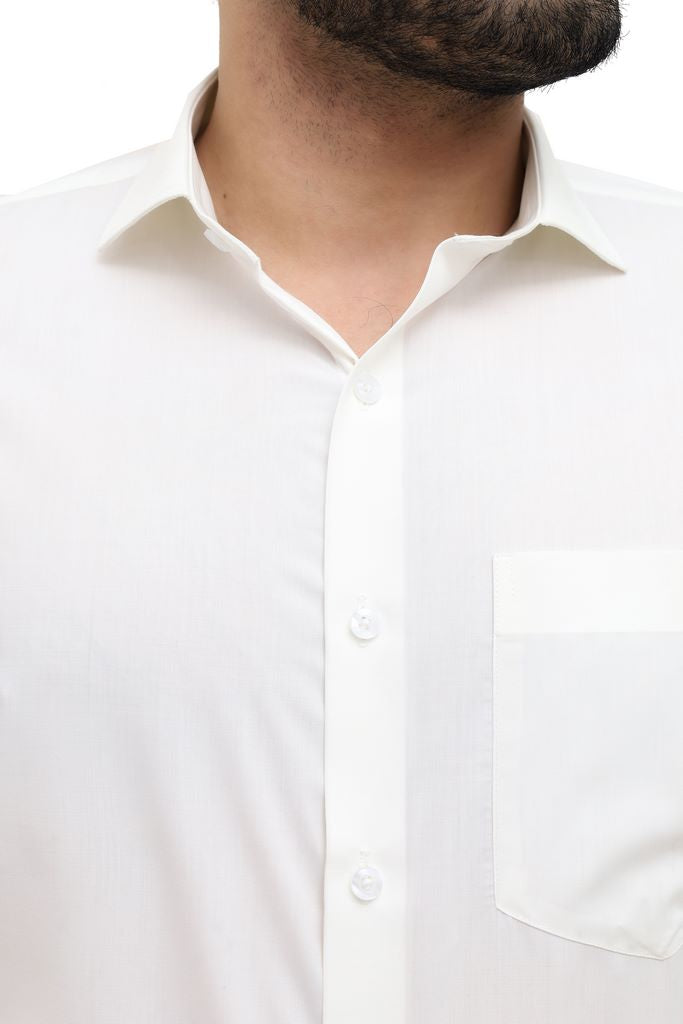 Men's Off White Plain Shirt