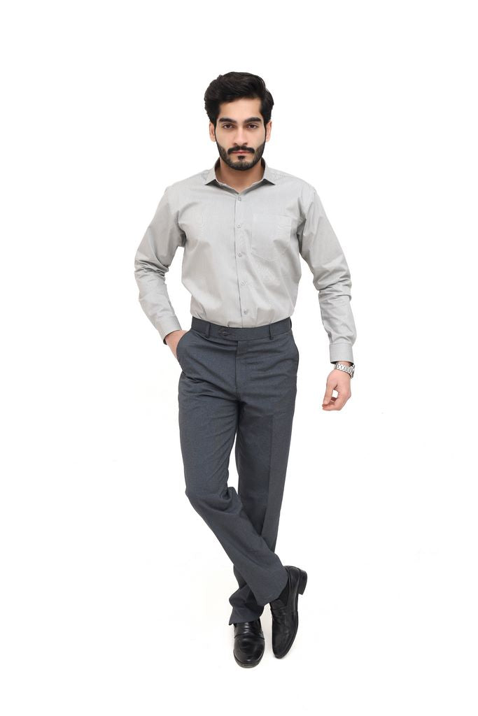 Men's Light Gray Stripe Shirt