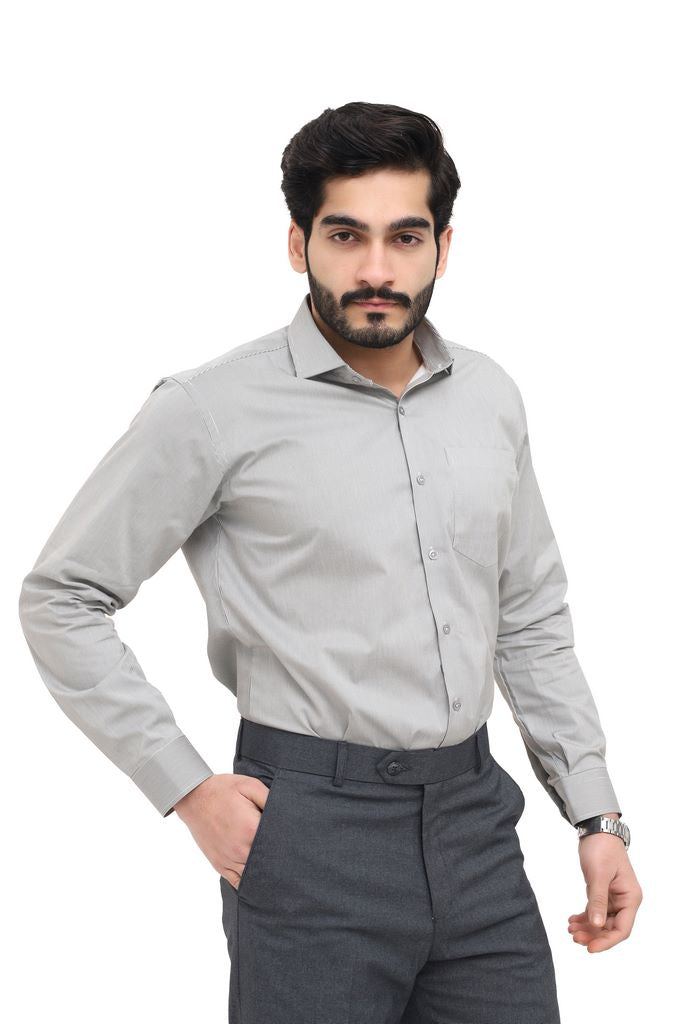Men's Light Gray Stripe Shirt