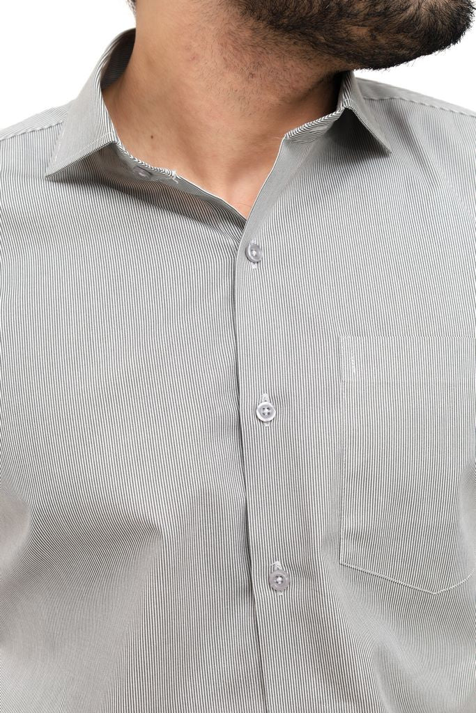 Men's Light Gray Stripe Shirt