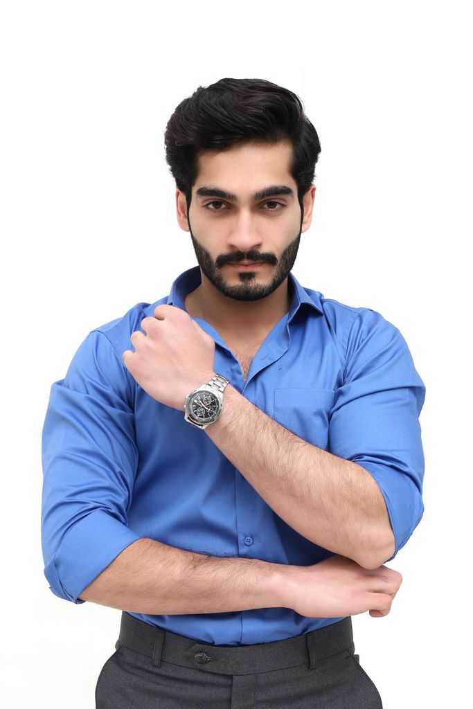 Men's Blue Plain Shirt