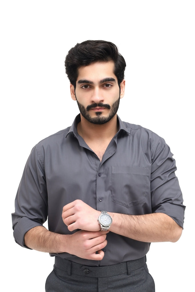 Men's Slate Grey Plain Shirt