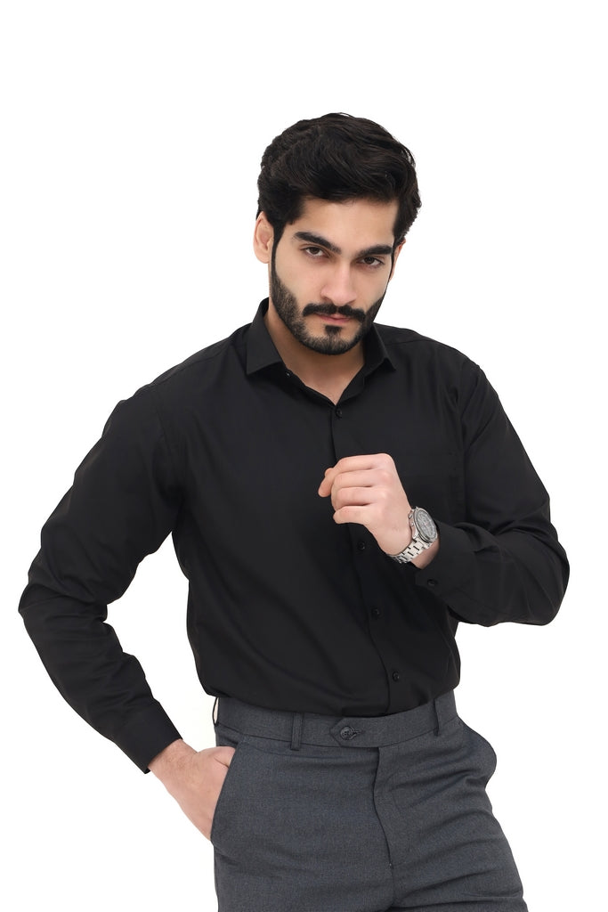 Men's Black Plain Shirt