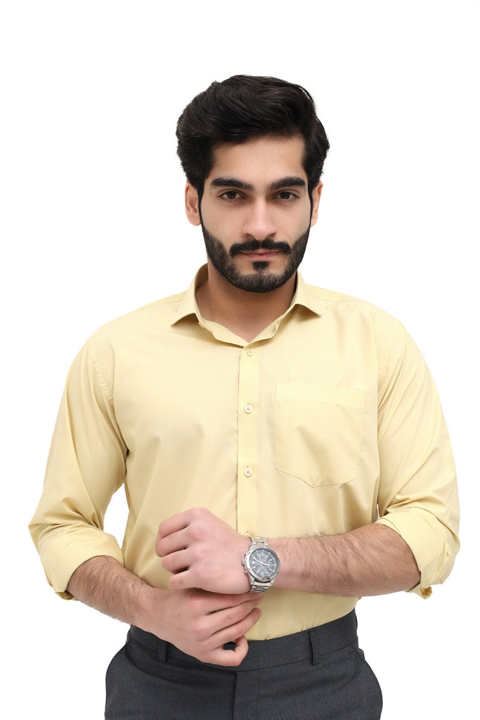 Men's Cream Plain Shirt