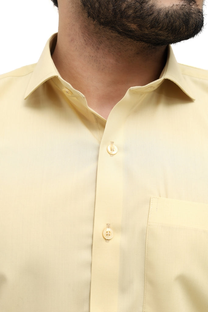 Men's Cream Plain Shirt