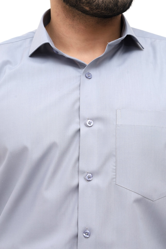 Men's Light Grey Plain Shirt