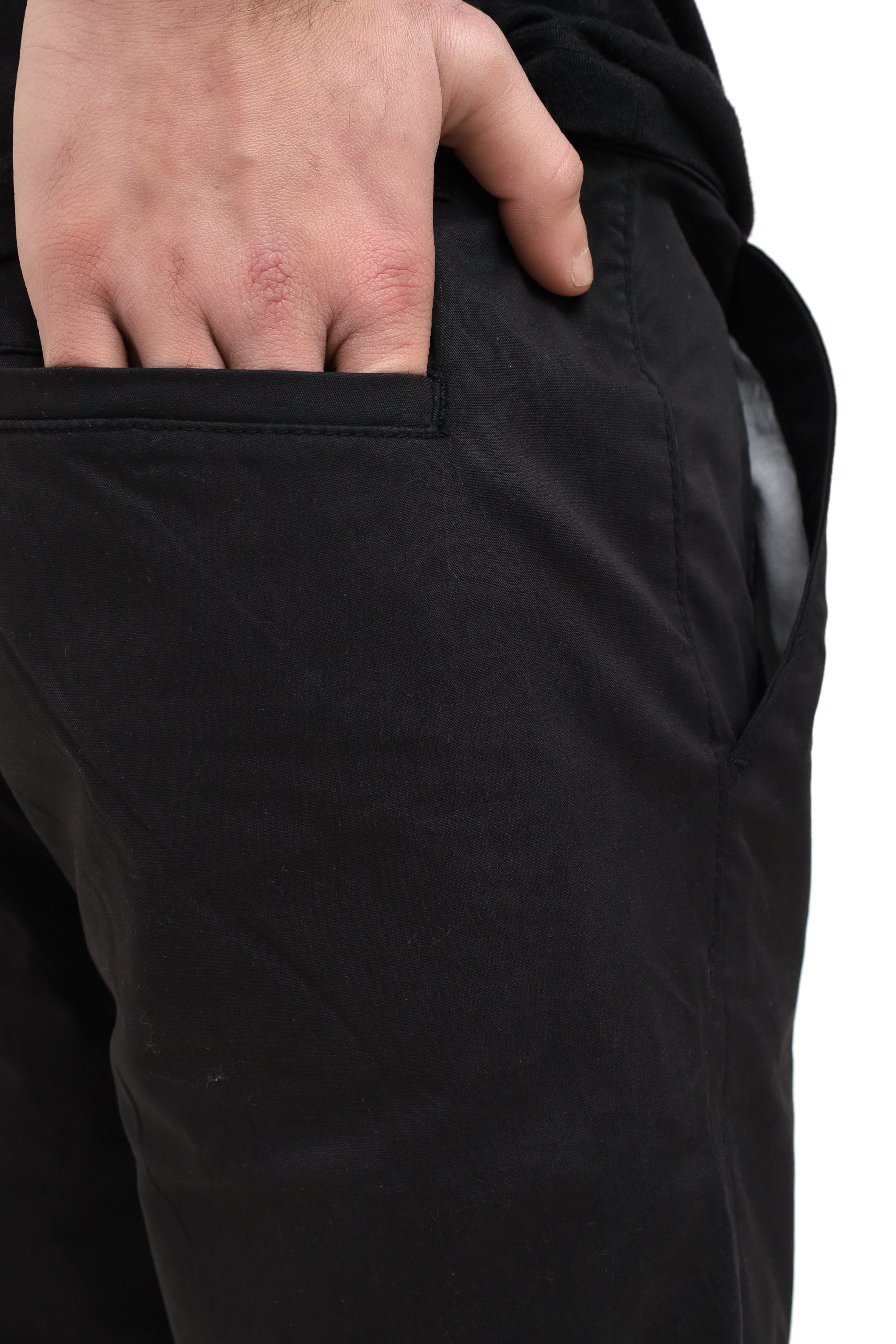 Men's Black Twill Cotton Chinos