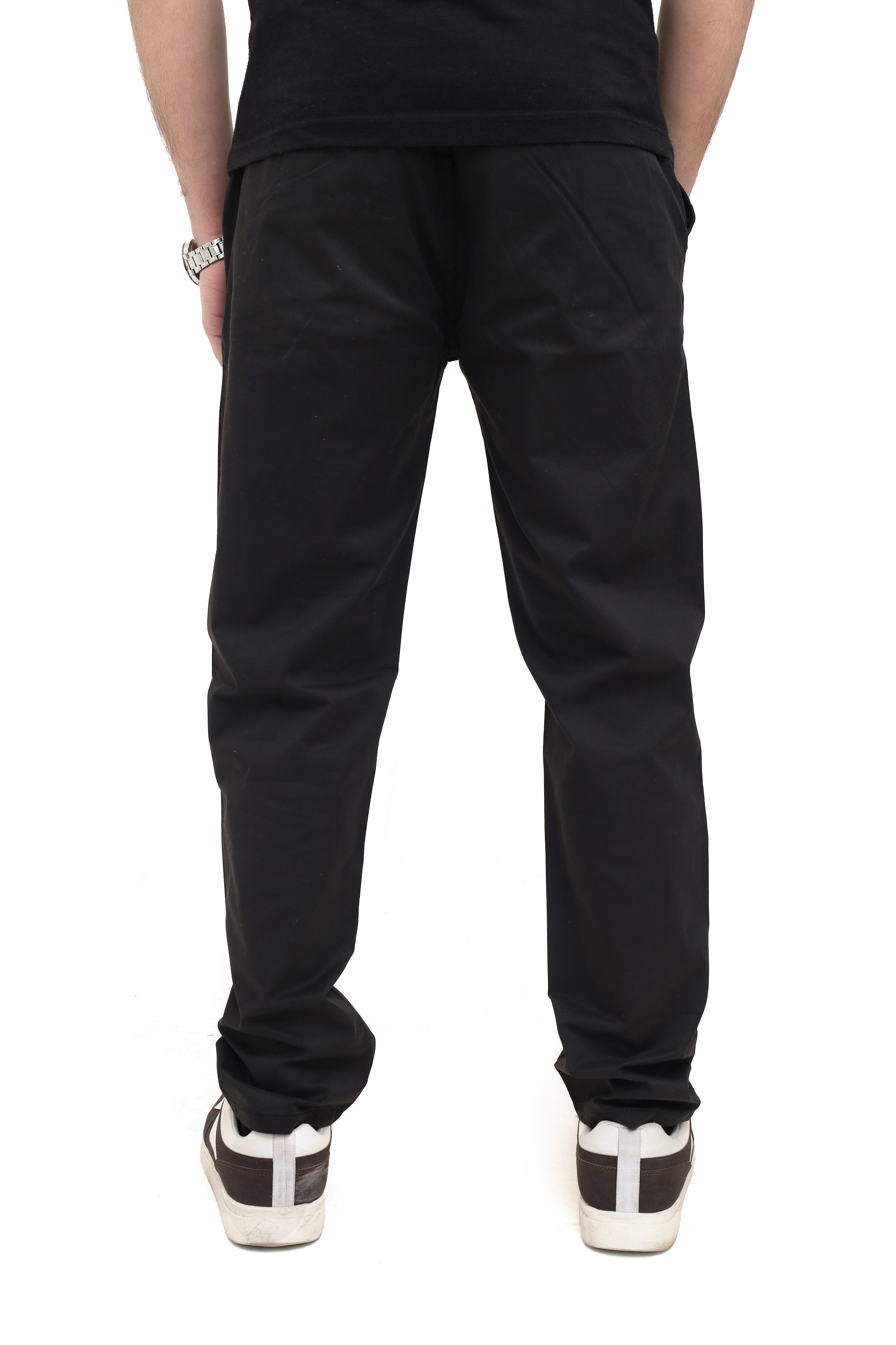 Men's Black Twill Cotton Chinos