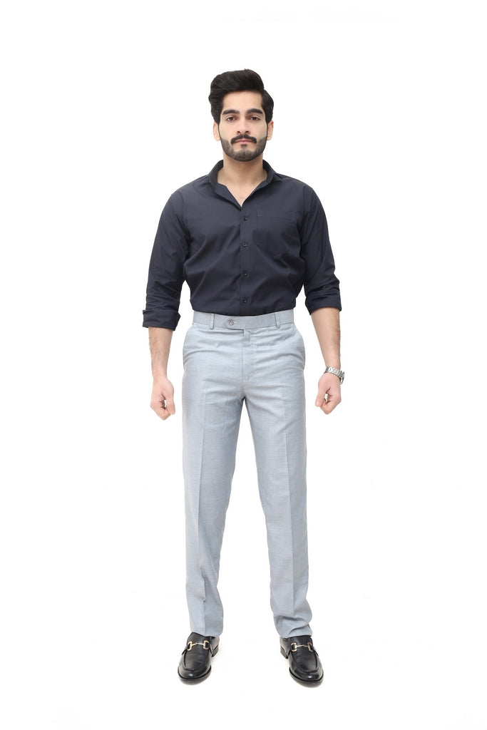 Men's Light Grey Tropical Fabric Formal Trouser