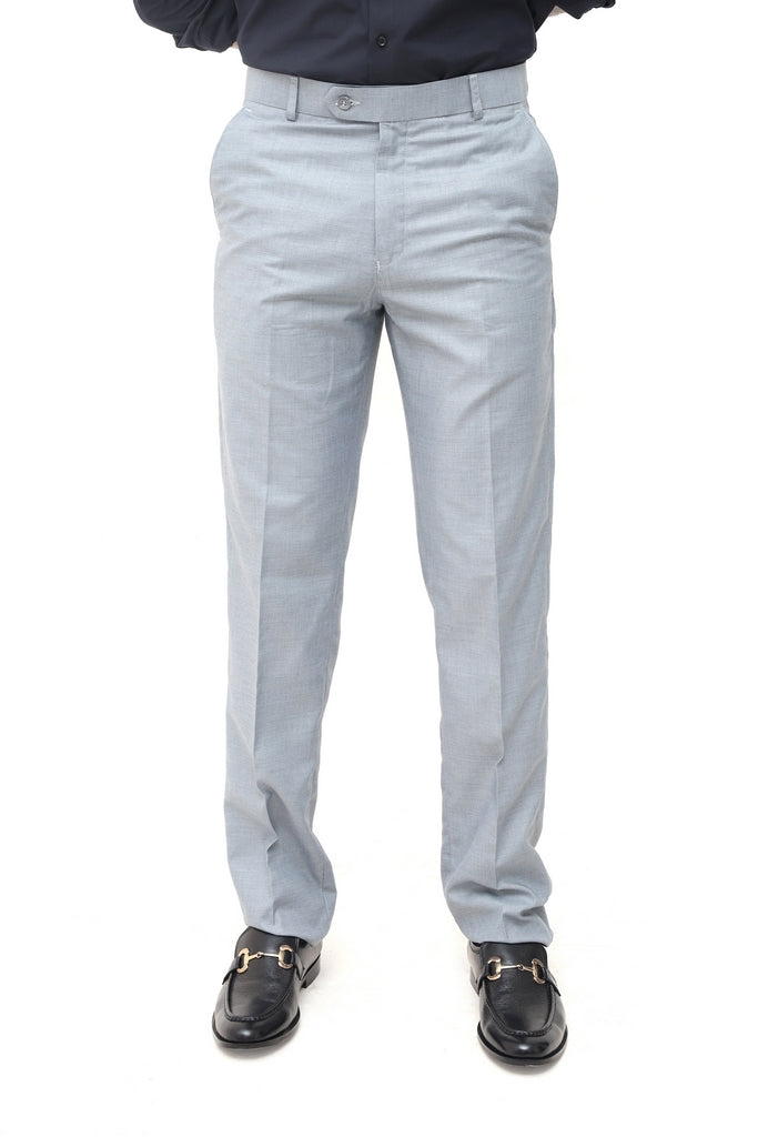 Men's Light Grey Tropical Fabric Formal Trouser