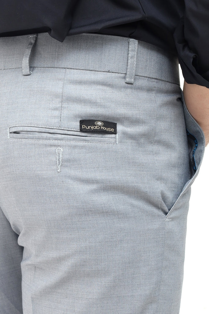 Men's Light Grey Tropical Fabric Formal Trouser