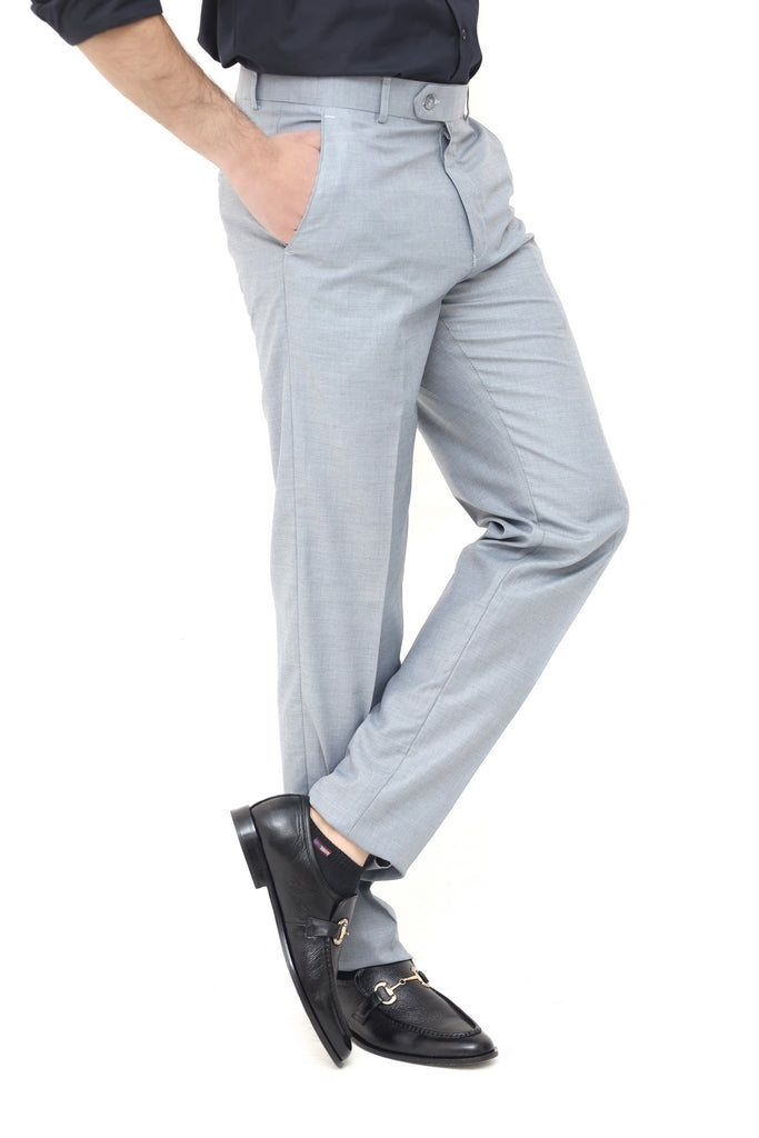 Men's Light Grey Tropical Fabric Formal Trouser