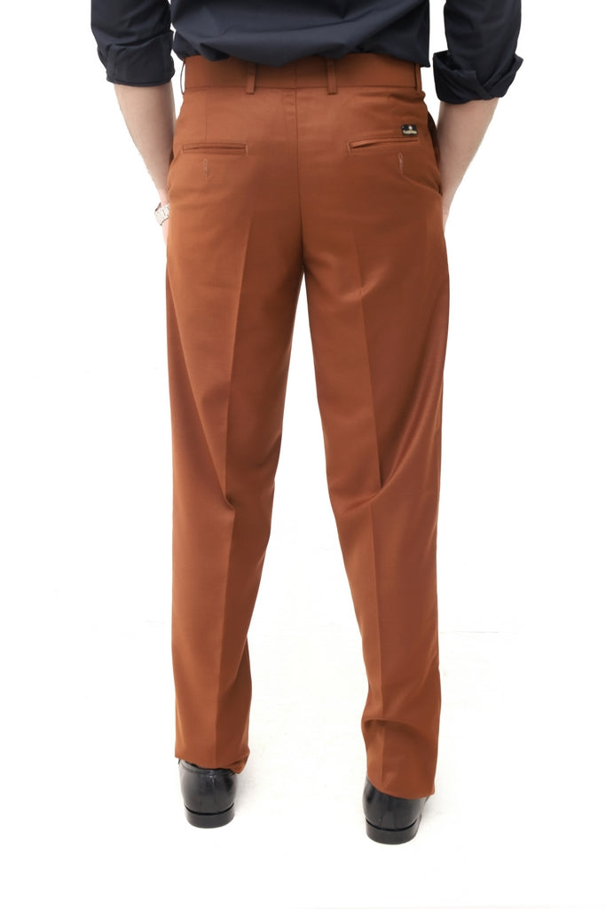 Men's Rust Brown Tropical Fabric Formal Trouser