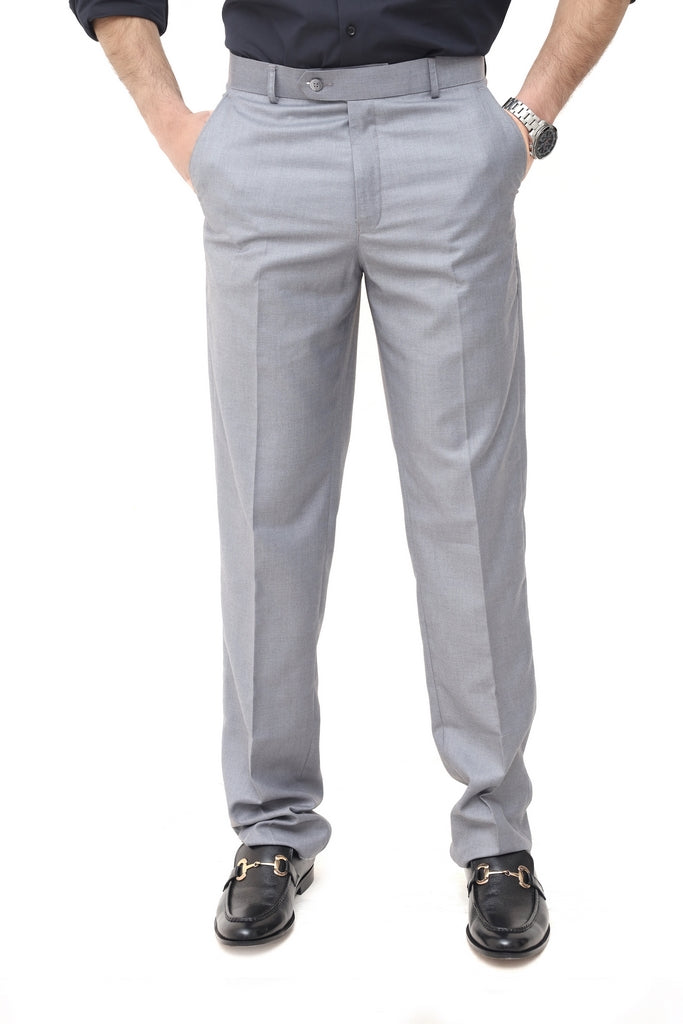 Men's Silver Grey Tropical Fabric Formal Trouser